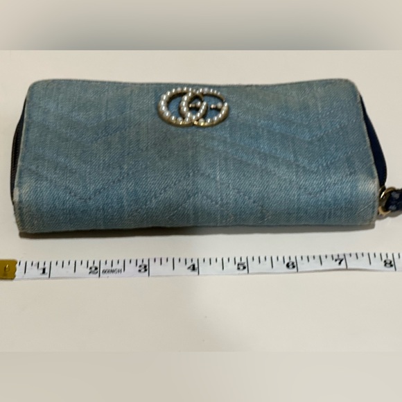 Gucci GG Zip Around Denim Marmont Wallet - Picture 10 of 14